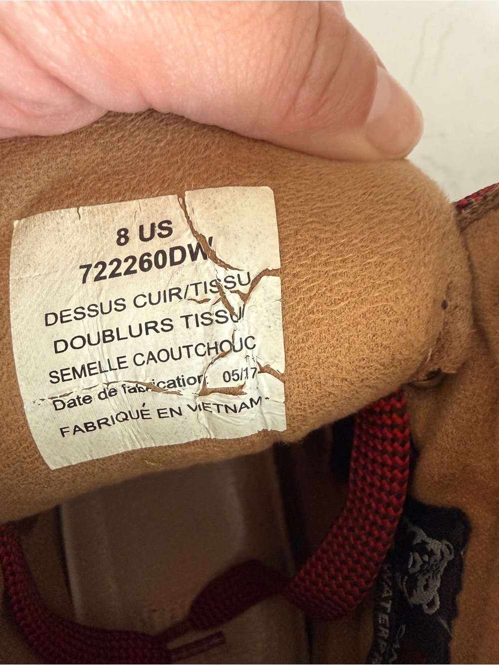 Kodiak Brown Leather Lace-Up Boots with Red Laces - Picture 3 of 5